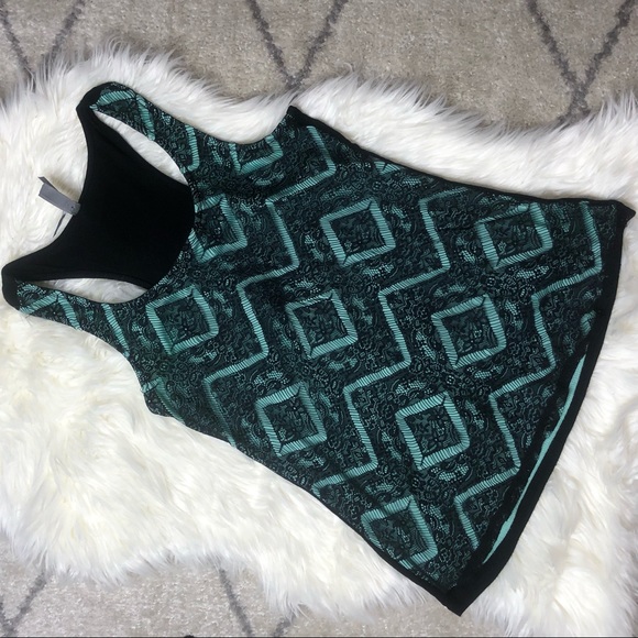 Vanity Mint Green Black Lace Tank Top - Picture 2 of 15